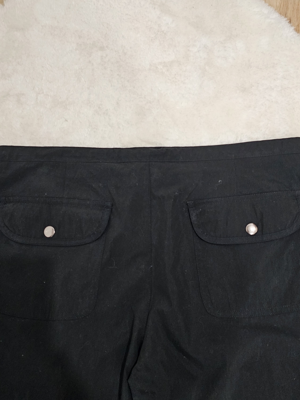 JoeFresh Black WideLeg Utility Pants Drawstring Cargo Minimalist Quiet Luxury 10 - Picture 11 of 13